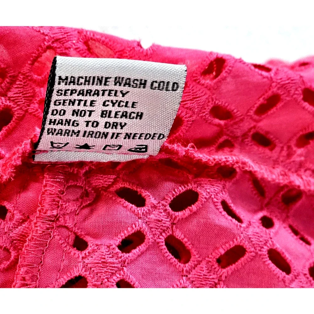 G by Giuliana Rancic Women's Pink Cutout Eyelet Design Jacket 100% Cotton Sz 2XL - Picture 5 of 7